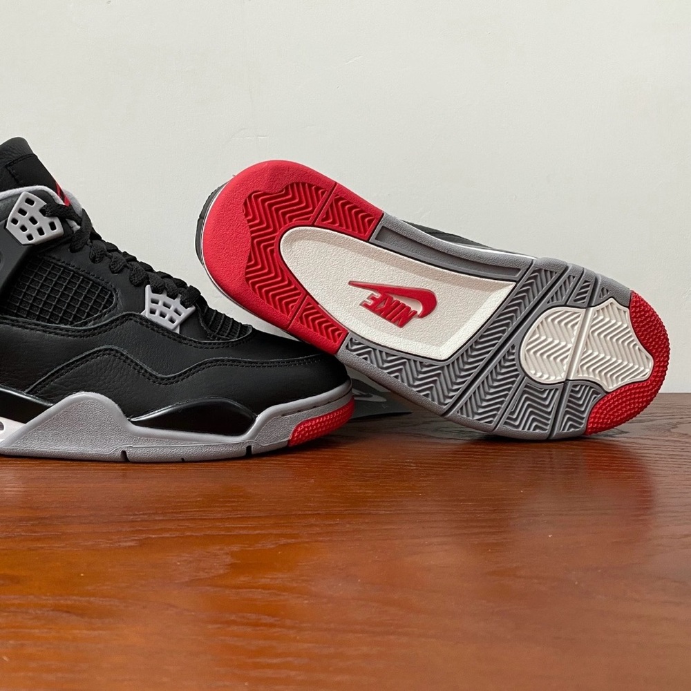 Air Jordan 4 Retro 'Bred Reimagined' 2024 -Men's Classic Sneakers Shoes - Picture 4 of 5